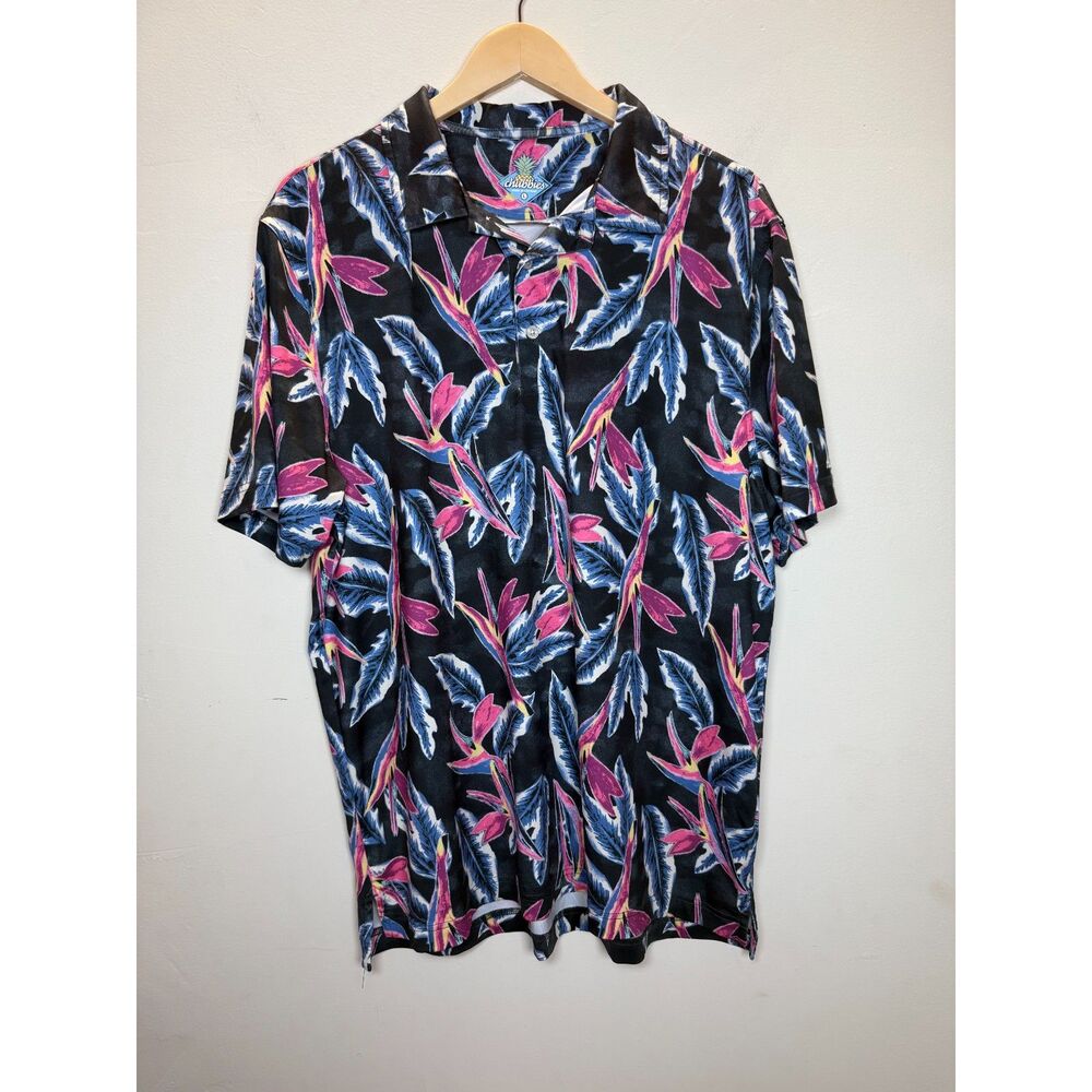 Chubbies Men's Size Large Black Performance Polo Shirt Short Sleeve